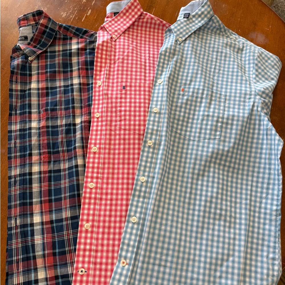 3 IZOD 2XLT Plaid/Checkered Men's shirts